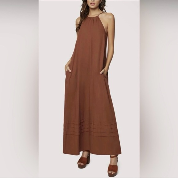 Lost + Wander Brown Halter Maxi Dress - Picture 3 of 12